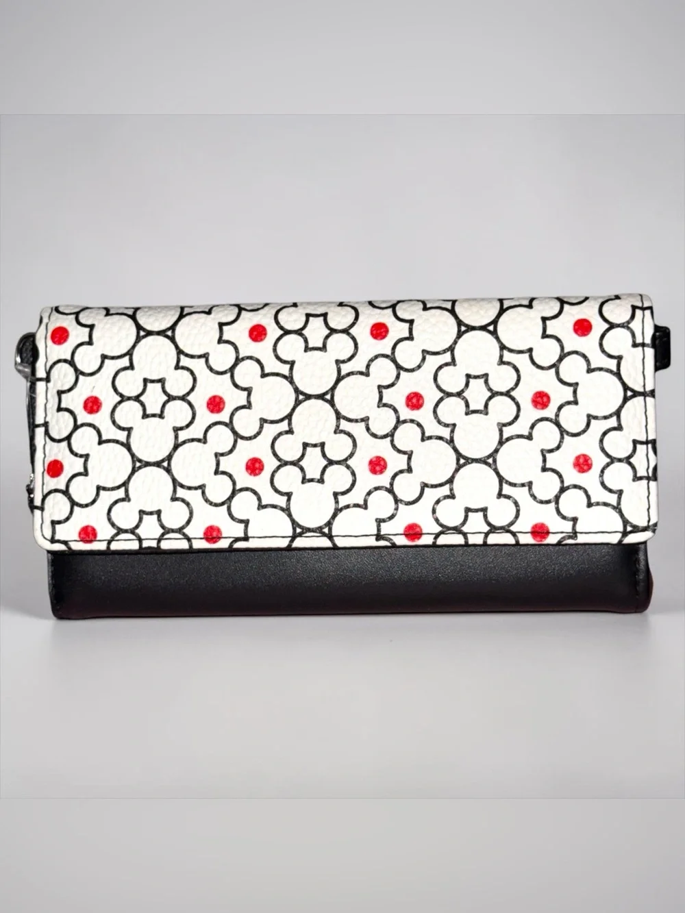 Disney Parks - Mickey Mouse Black and White Patterned Crossbody Wallet